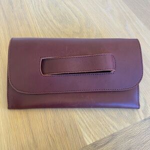 ABLE Burgandy Leather Clutch